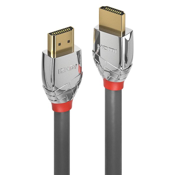Lindy Cromo Line Cable HDMI 10m Premium 4K UHD 2160p 60Hz HDMI 2.0 10.2Gbps 26AWG Cobre Estañado Contactos Bañados Oro Triple Blindaje