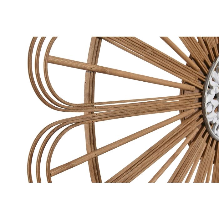 DKD Home Decor Decoracion Pared 1.5 x 73 x 73 cm Marron Blanco Bambu Mdf 1