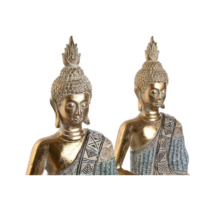 DKD Home Decor Figura Decorativa Oriental Buda de Resina Azul Turquesa 13x34x23 cm (Pack de 2 Unidades) 1 DKD Home Decor Figura Decorativa Oriental Buda de Resina Azul Turquesa 13x34x23 cm (Pack de 2 Unidades) 1