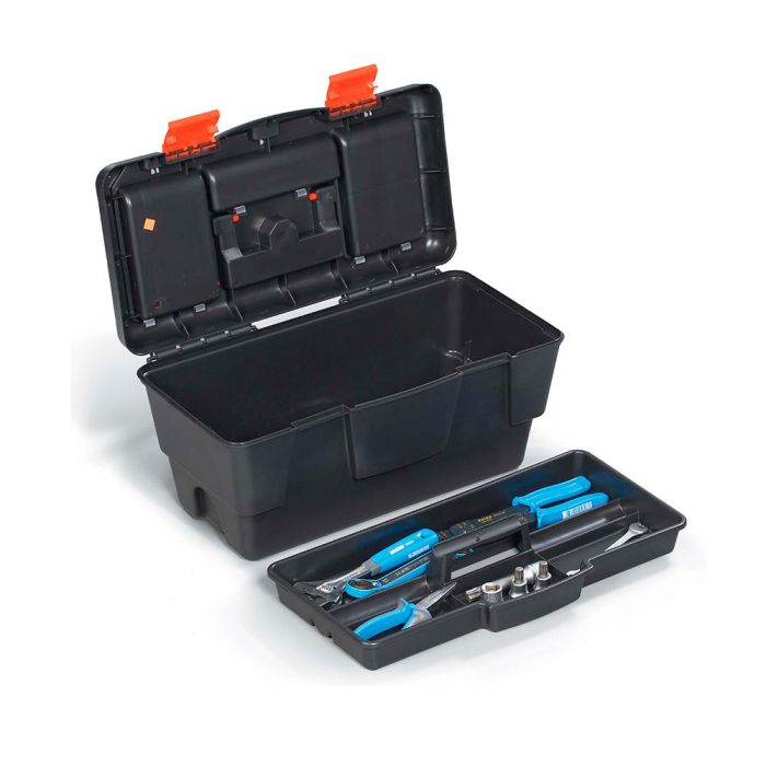 Terry Caja herramientas Eko Toolbox 16 con bandeja y organizador, 40x20x17,5cm, Negro/Naranja 2