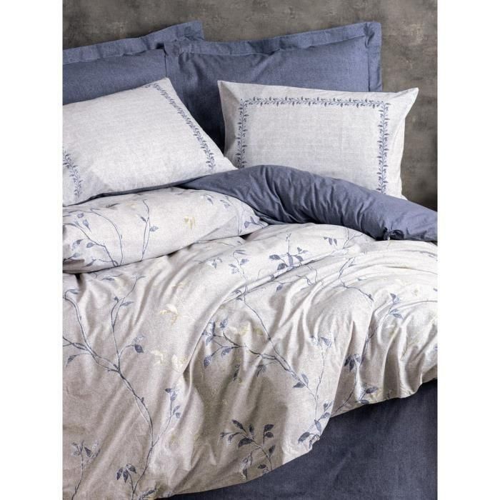 Juego de cama - 1 funda nórdica 220x240 cm + 2 fundas de almohada 60x60 cm - 100% algodón - Azul 3 Juego de cama - 1 funda nórdica 220x240 cm + 2 fundas de almohada 60x60 cm - 100% algodón - Azul 3