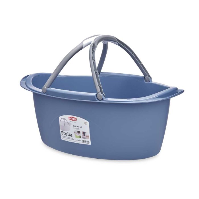 Stefanplast Cesta Oval de Plástico 25L con Asas y Colores Surtidos, 59x38x23 cm (Set de 30) 1
