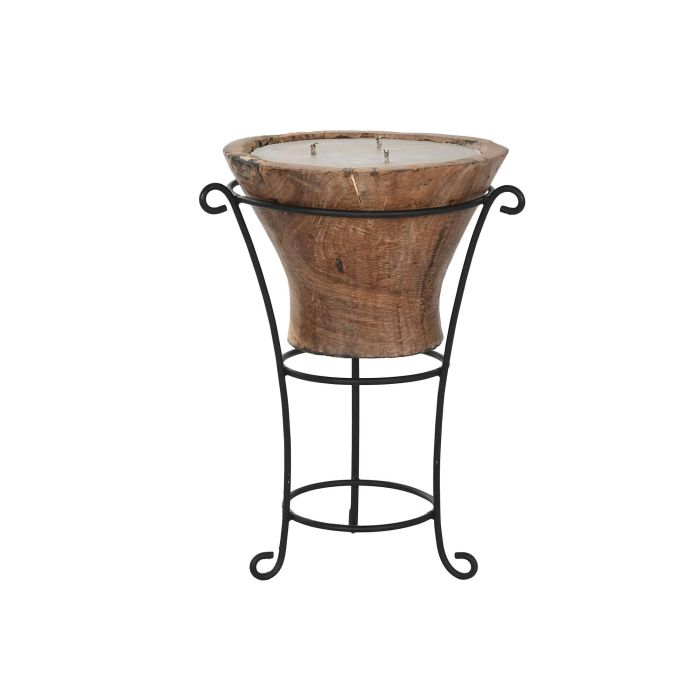 DKD Home Decor Indo 1c25 Velón Decorativo para Hogar, Objeto de Madera Marrón y Negro con Soporte de Hierro, 45 x 65 x 45 cm DKD Home Decor Indo 1c25 Velón Decorativo para Hogar, Objeto de Madera Marrón y Negro con Soporte de Hierro, 45 x 65 x 45 cm