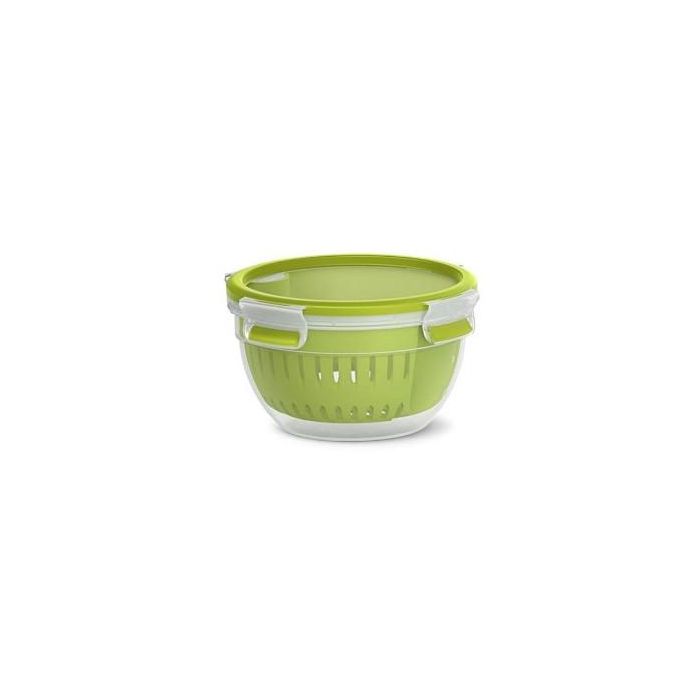 Emsa N10722 Clip & Go Fruit Bowl Fiambrera con Colador 1.1 L - Hermético para Fruta