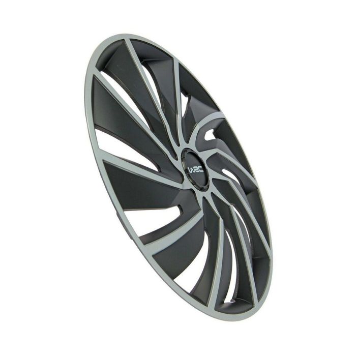 WRC Juego de 4 Tapacubos Bicolores 14 Pulgadas Negro Mate y Gris Plateado Diseño Deportivo TURBO en ABS 6 WRC Juego de 4 Tapacubos Bicolores 14 Pulgadas Negro Mate y Gris Plateado Diseño Deportivo TURBO en ABS 6