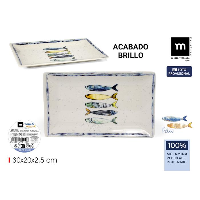 La Mediterrane Bandeja de melamina Brillo Peixe 30 x 20 x 2.5 cm (12 Unidades) 0 La Mediterrane Bandeja de melamina Brillo Peixe 30 x 20 x 2.5 cm (12 Unidades) 0