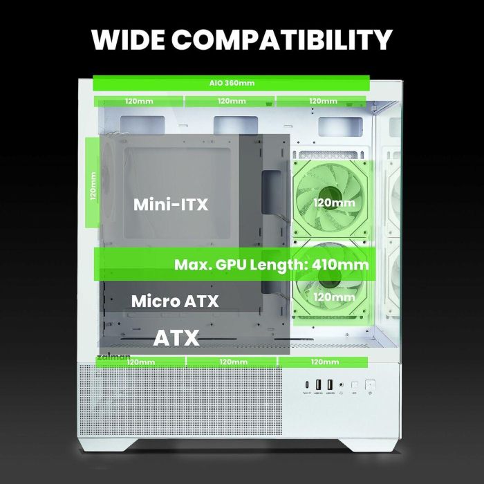 Zalman ZAL8800263650491 Caja Semitorre ATX Negra 15
