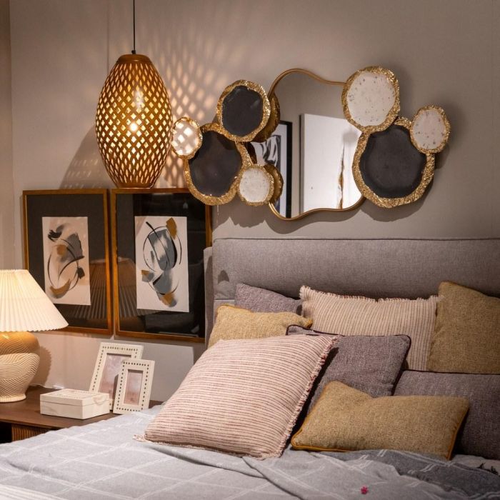 Cojín Ocre Poliester Decoración 45 X 45 cm