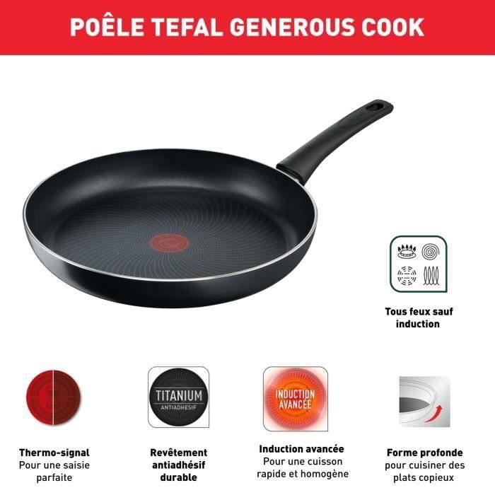 Tefal C2789602 Batería de cocina de 6 piezas, cacerola, estufa, salteuse + cubierta de vidrio, inducción, no piso, hecha en Francia 1