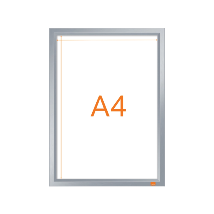 Nobo Marco Porta Anuncios Impression Pro DIN A4, Marco de Clip Aluminio, 235x13x325 mm 1