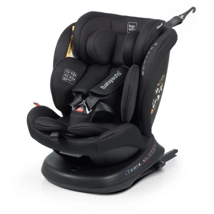 Babyauto BAB8435593703359 Silla de coche Rodia Grupo 0/1/2/3 I-Size Plus Isofix Giratoria Reclinable Reductor Negro
