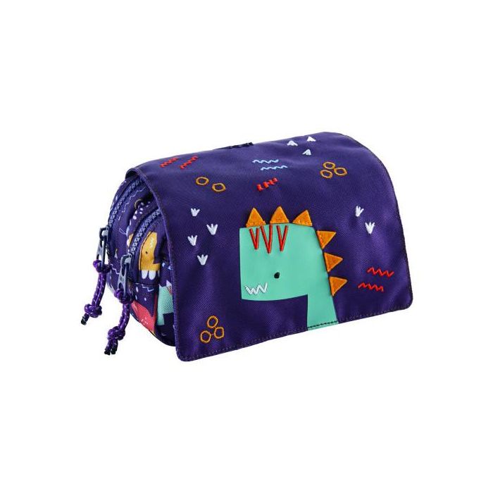 Miquelrius MR19251 Portatodos Doble Tapa Reciclado Fun Dino RPET Escolar