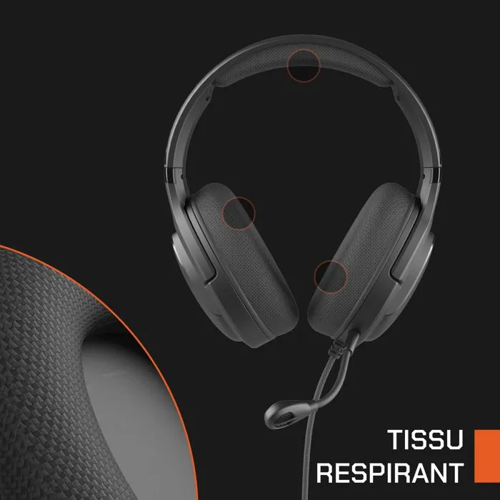 Nova Gaming Auriculares Borealis con cable para juegos - Micrófono desmontable, LED RGB - Negro - NOV3700527305837