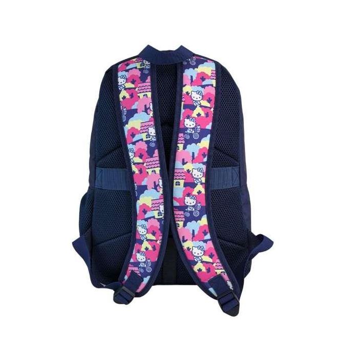 Hello kitty mochila americano adaptable a carro, espaldera acolchada. con accesorio pom-pom. 30 x 24 x 8 cm. 2