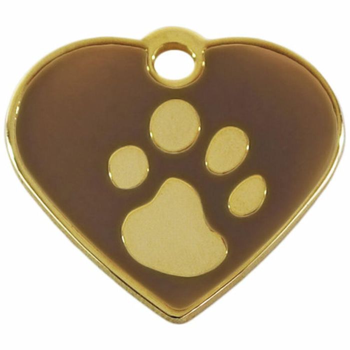 Placa identificativa para collar Imarc Heart Marrón Dorado 1