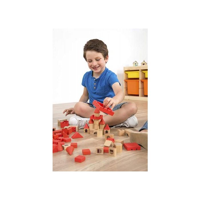 Miniland STACKING CASTLE 94050 - Juego de construcción de madera ecológica, 100 piezas, para niños a partir de 3 años 4 Miniland STACKING CASTLE 94050 - Juego de construcción de madera ecológica, 100 piezas, para niños a partir de 3 años 4