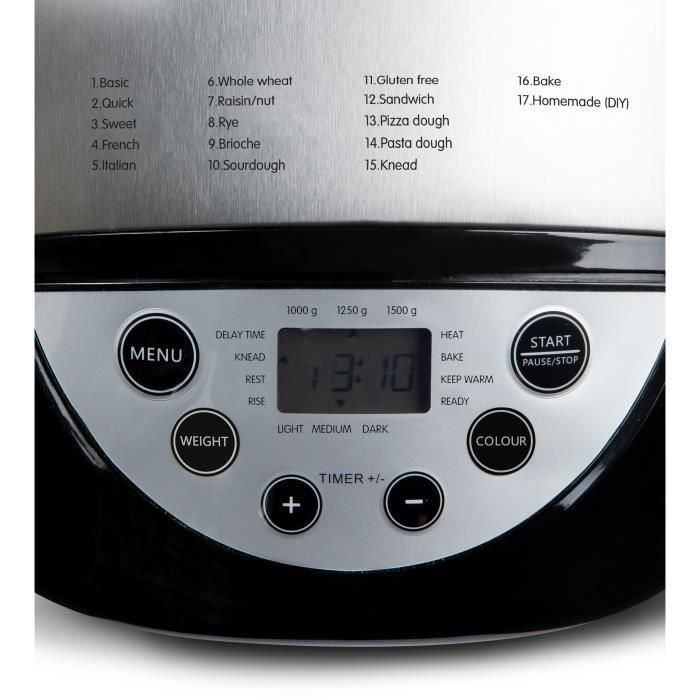 Máquina de hacer pan automática XL - DOMO - B3977 - 850 W - 17 programas - pantalla LCD 1 Máquina de hacer pan automática XL - DOMO - B3977 - 850 W - 17 programas - pantalla LCD 1