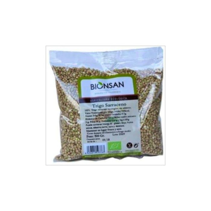 BIONSAN Trigo Sarraceno Ecológico 500g sin Gluten. Rico en proteína, minerales y antioxidantes. Apto para veganos.