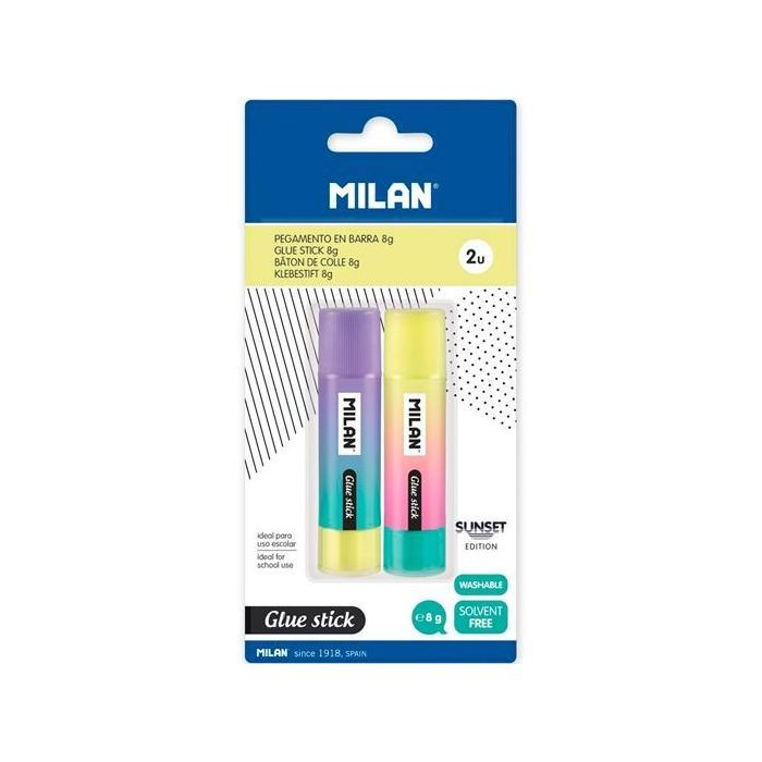 Milan Pegamento Barra 8 gr Sunset C-Surtidos Blister -2Ud- Milan Pegamento Barra 8 gr Sunset C-Surtidos Blister -2Ud-