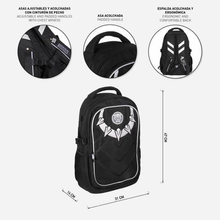 Mochila casual técnica avengers black panther 31.0 x 47.0 x 24.0 cm 8 Mochila casual técnica avengers black panther 31.0 x 47.0 x 24.0 cm 8