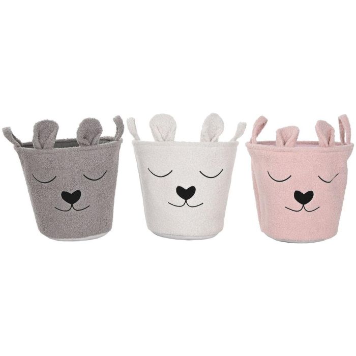 Cesta Home ESPRIT Marrón Beige Rosa (3 Unidades)