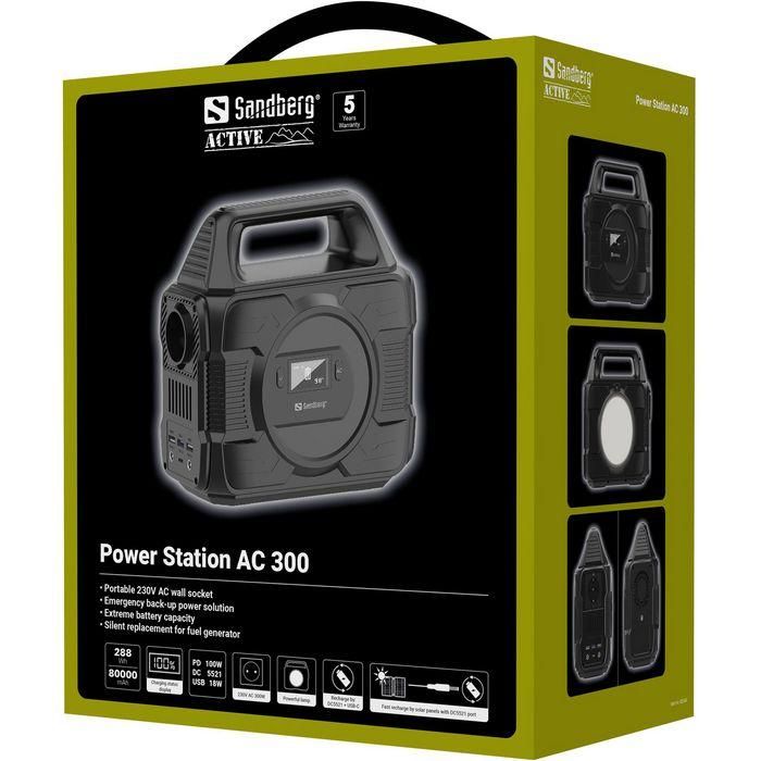 Sandberg Power Station AC 300 | Batería Externa Portátil 300W 230V AC para Dispositivos Móviles, Camping y Emergencias 6