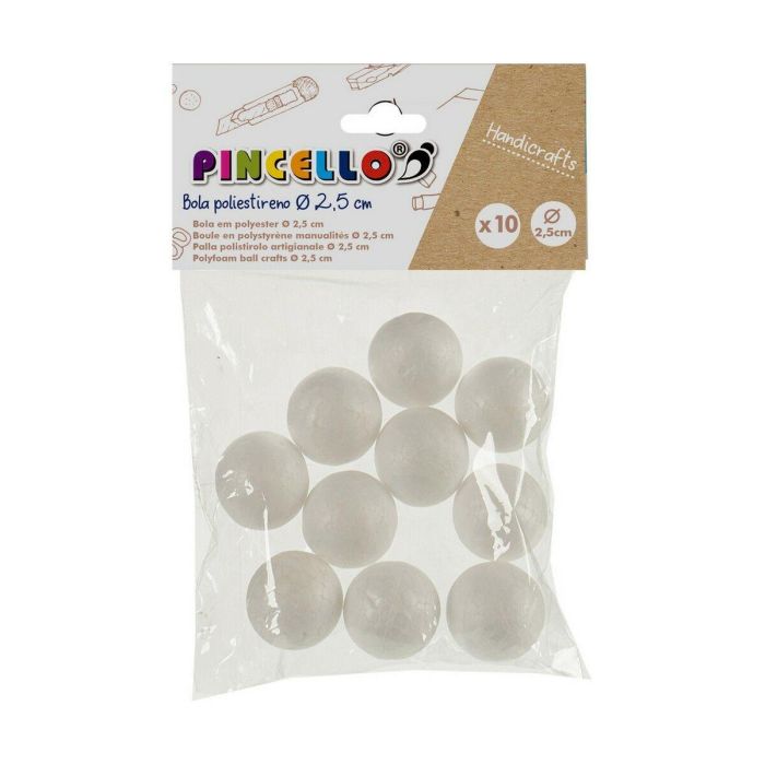 Material para Manualidades Bolas Poliestireno Ø 2,5 cm Blanco 12 Unidades 1