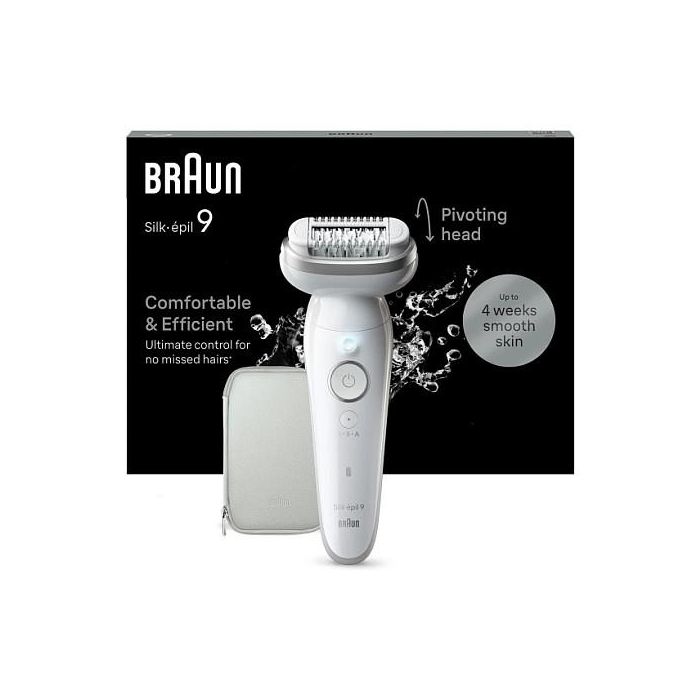 Braun Silk Epil 9-011 Depiladora con Cabezal Flexible y Tecnología Wet & Dry, 40 Pinzas MicroGrip