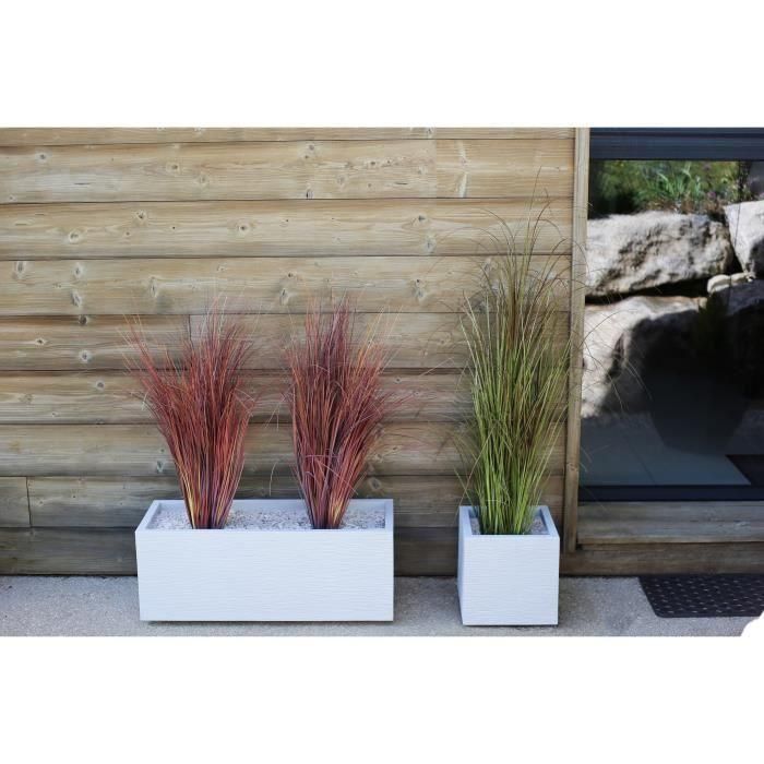 PLASTIC EDA Planter Graphit Up - 57 L - Dimensiones 79.5 x 29.5 x 29.5 cm - Ceruse blanco 2