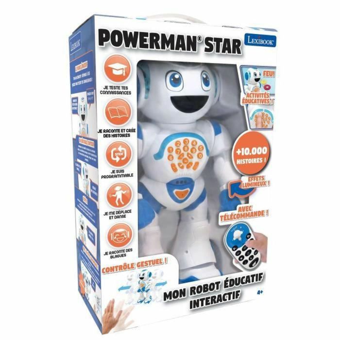 Lexibook POWERMAN STAR - Robot Interactivo para Jugar y Aprender con Control por Gestos y Mando a Distancia, Movimientos de Cabeza