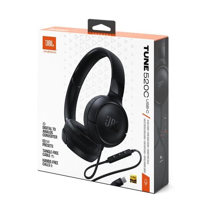 JBL Tune 520C Auriculares On-Ear con Cable USB-C, Diadema Plegable, Supraaurales, Micrófono Integrado, Negro 9 JBL Tune 520C Auriculares On-Ear con Cable USB-C, Diadema Plegable, Supraaurales, Micrófono Integrado, Negro 9