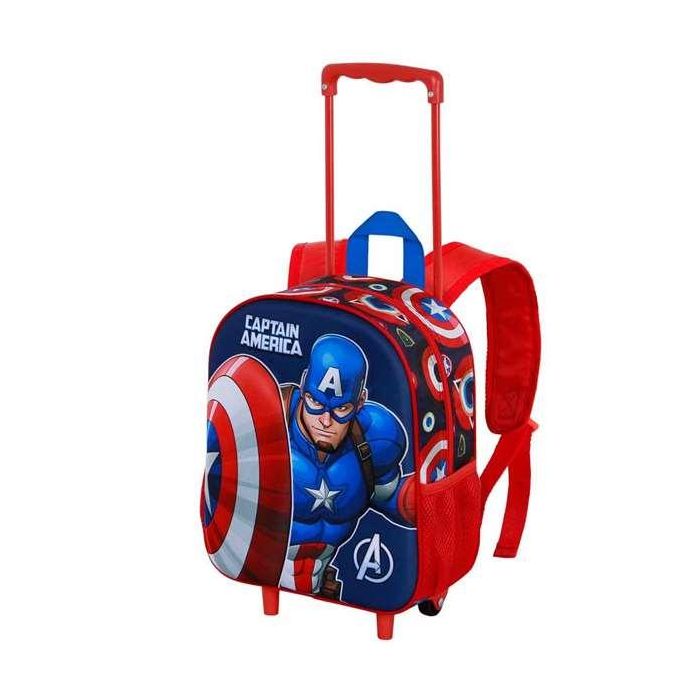 Marvel Capitán América Mochila Infantil 3D con Ruedas Pequeña Multicolor 7L 1 Marvel Capitán América Mochila Infantil 3D con Ruedas Pequeña Multicolor 7L 1