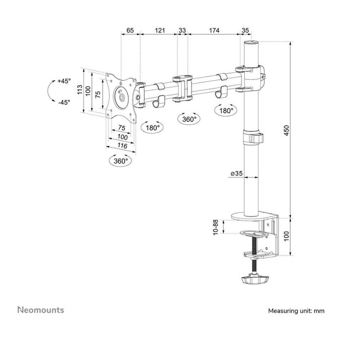 Soporte de Mesa para Pantalla Neomounts NM-D135BLACK 5