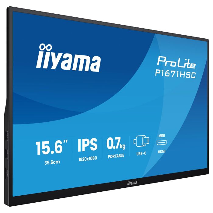 iiyama P1671HSC-B1 Monitor 15.6" Full HD IPS 1920x1080, 3ms, HDMI, 2x USB-C 3 iiyama P1671HSC-B1 Monitor 15.6" Full HD IPS 1920x1080, 3ms, HDMI, 2x USB-C 3