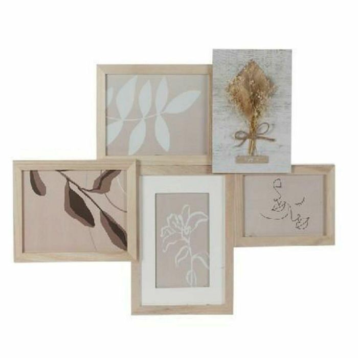 Marco Multifoto Shabby DKD Home Decor Natural 2.4 x 39.5 x 53 cm