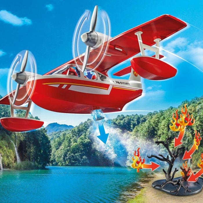 Playmobil Hidroavión de Bomberos Action Heroes 71463 - Juguete de Misiones de Rescate con Función de Extinción Playmobil Hidroavión de Bomberos Action Heroes 71463 - Juguete de Misiones de Rescate con Función de Extinción