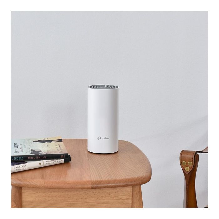 TP-Link Deco E4 Mesh WiFi AC1200 Sistema WiFi Doble Banda Soporte para Toda la Casa (Pack 2) Blanco/Gris