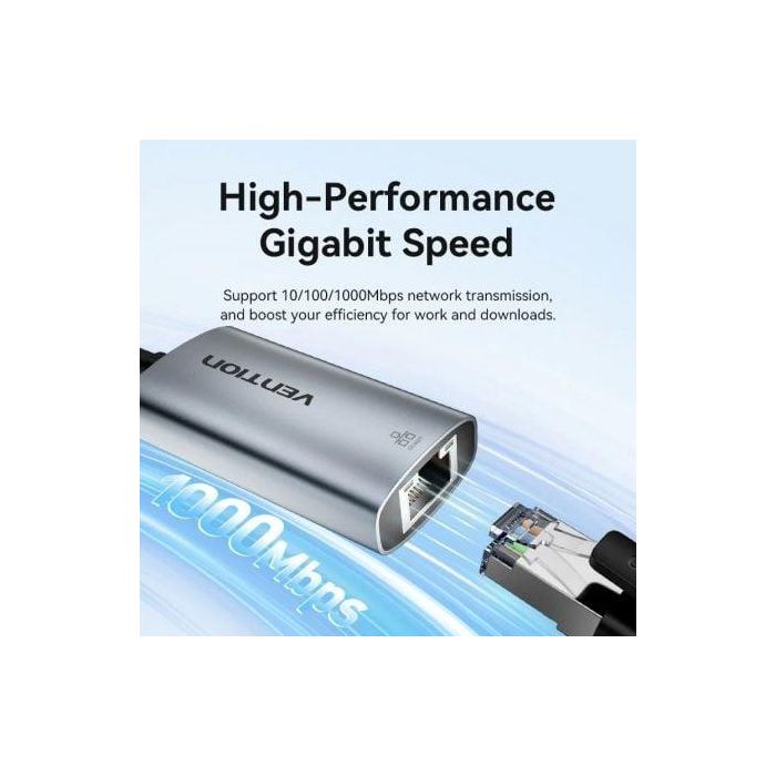 Adaptador USB Tipo-C - RJ45 Vention CFPHB/ 1000Mbps 1 Adaptador USB Tipo-C - RJ45 Vention CFPHB/ 1000Mbps 1