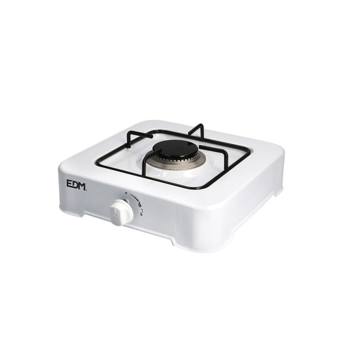 Edm Cocina de gas esmaltada 1 fuego blanco para butano 32x33x8cm 0 Edm Cocina de gas esmaltada 1 fuego blanco para butano 32x33x8cm 0