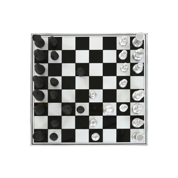 Juego De Mesa Moderno DKD Home Decor Negro Plateado 60 x 0.5 x 60 cm 4 Juego De Mesa Moderno DKD Home Decor Negro Plateado 60 x 0.5 x 60 cm 4