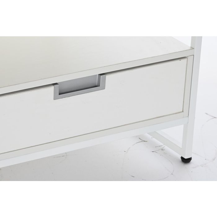 DKD Home Decor Mesa Centro Urban Blanco con 2 Cajones y 1 Estantería, Metal y MDF, 110 Ancho x 55 Largo x 46 Alto cm 2 DKD Home Decor Mesa Centro Urban Blanco con 2 Cajones y 1 Estantería, Metal y MDF, 110 Ancho x 55 Largo x 46 Alto cm 2