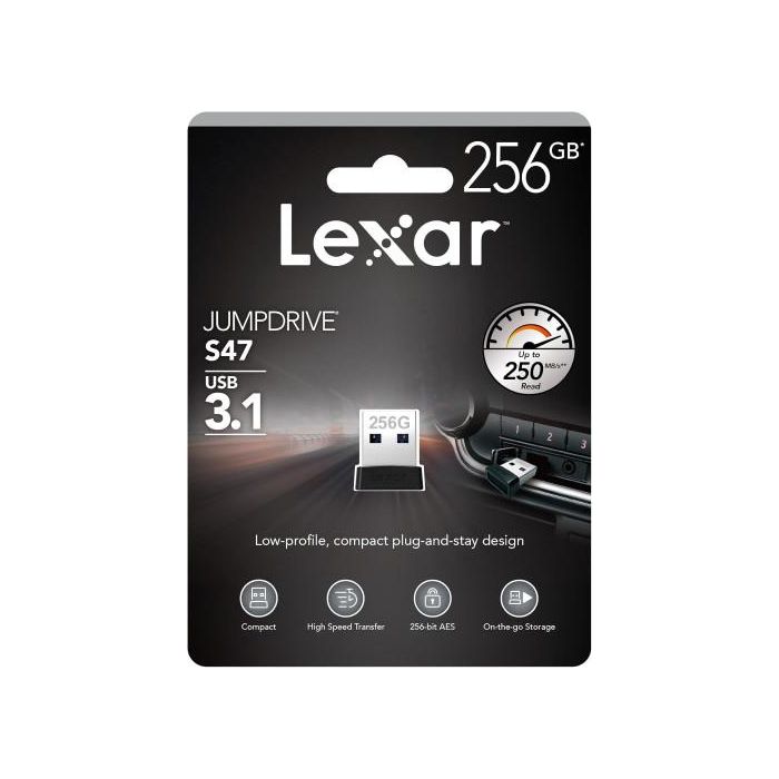 Lexar JumpDrive S47 unidad flash USB 256 GB USB tipo A 3.2 Gen 1 (3.1 Gen 1) Negro, Plata 3