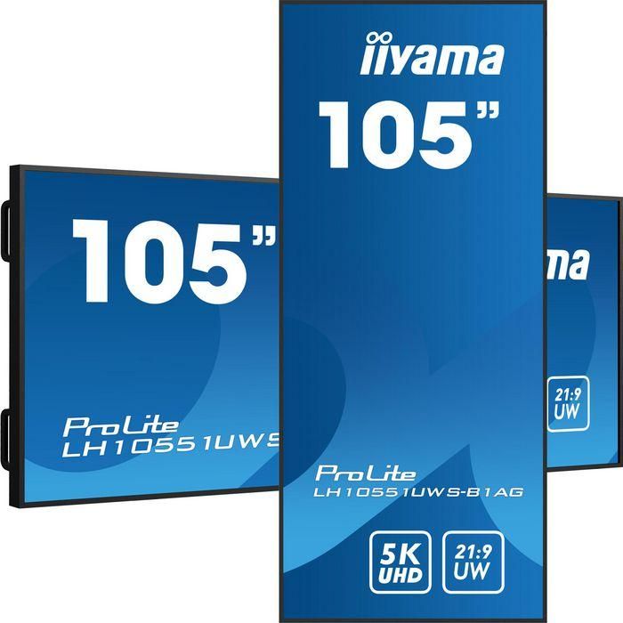 Iiyama LH10551UWS-B1AG Monitor Profesional 105" 5K UW 5120x2160 IPS 24/7 Uso Horizontal y Vertical 8ms 500cd 21:9 HDMI DP USB-C