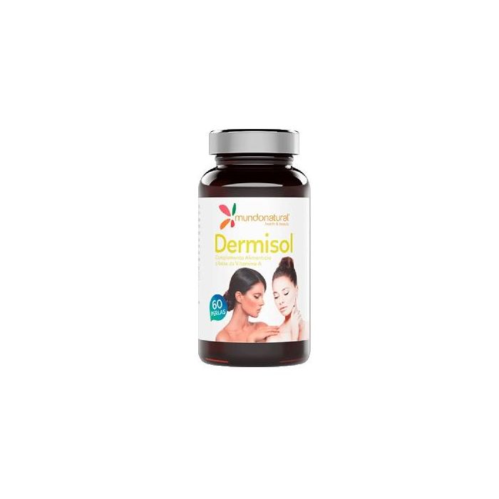 MUNDONATURAL Dermisol Vitamina A para la Piel, Complemento Alimenticio, 60 Perlas