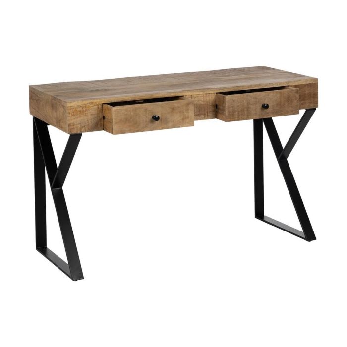 Escritorio Marrón-Negro Madera-Metal 120 X 50 X 77 cm