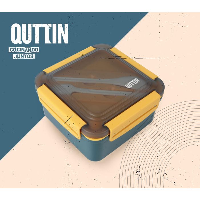 Quttin Fiambrera Ss para Microondas de 1500 ml, Recipiente de Almacenamiento de Alimentos 18 x 10 x 18 cm (6 Unidades) 8