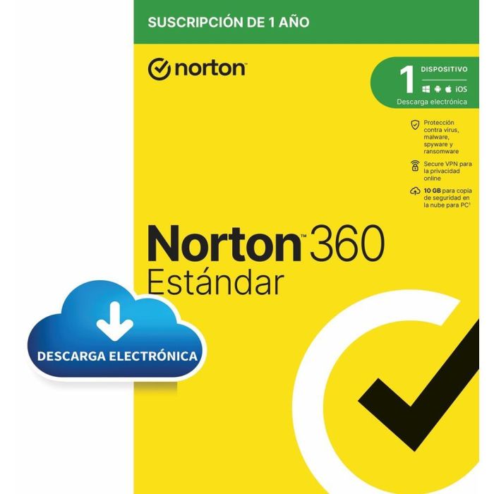 Norton Antivirus Norton 360 Standard - Protección en Tiempo Real, VPN Segura y Firewall Inteligente