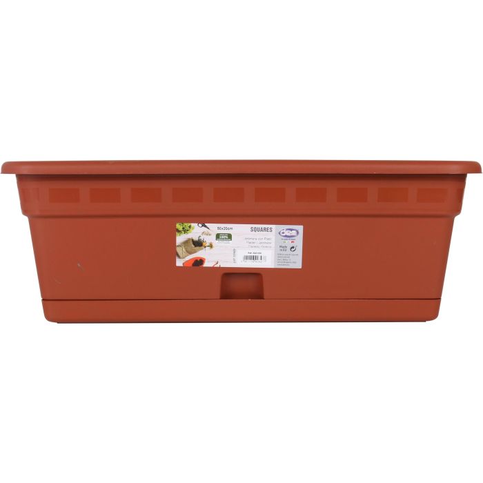 Jardinera con plato Squares 50x20 cm - Dem (8 Unidades) 1 Jardinera con plato Squares 50x20 cm - Dem (8 Unidades) 1