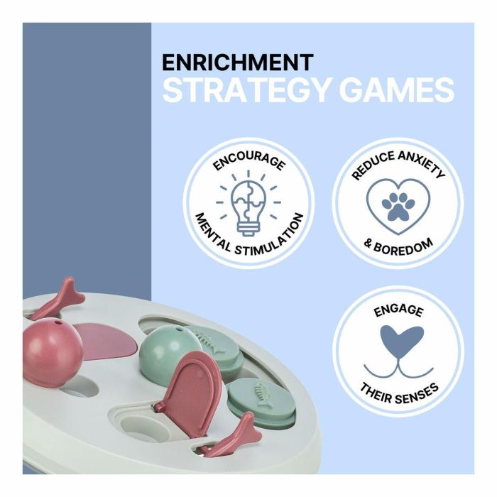 Trixie Activity Flip Board para Gatos - Juego de Inteligencia y Dispensador de Premios, Ø 23 cm, Gris claro y Rosa 6 Trixie Activity Flip Board para Gatos - Juego de Inteligencia y Dispensador de Premios, Ø 23 cm, Gris claro y Rosa 6
