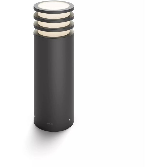 Philips Hue Lucca - Lámpara de pie de exterior Smart LED, luz blanca cálida, 806 lúmenes, color antracita